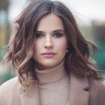 womens shoulder length lob cut wavy hairstyle