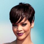 Rihanna short hair pixie cut with bangs