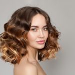 womens shoulder length tousled waves hairstyle brown hair