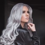 womens long curled arctic blonde silver platinum hair