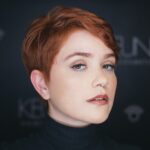 womens copper short hair red pixie cut
