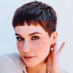 womens micro bangs pixie cut