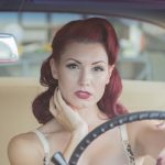 womens long retro hairstyle read hair