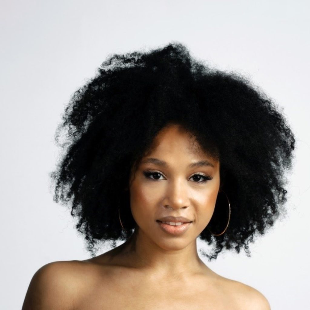 medium length afro hairstyle