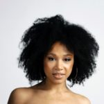 womens medium length afro hairstyle