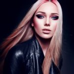 womens straight pink highlight blonde hair
