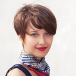 womens short hair pixie cut brown