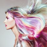 womens long straight rainbow hair color