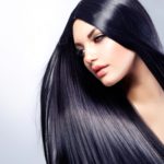 womens sleek straight long black hair
