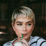 womens short hair two tone pixie cut