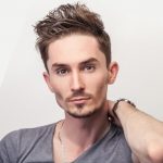 mens textured top with short sides brown hair