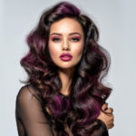 women's-long-black-and-purple-wavy-hairstyle