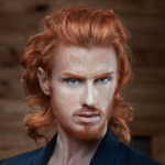 mens long red curly hair