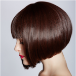 womens short dark brown hair concave bob haircut