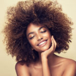 womens soft afro curly hairstyle brown hair
