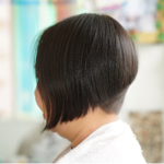 womens short black hair bob with enhanced crown